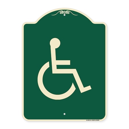 Signmission Large Handicapped Symbol Heavy-Gauge Aluminum Architectural Sign, 24" x 18", G-1824-23889 A-DES-G-1824-23889